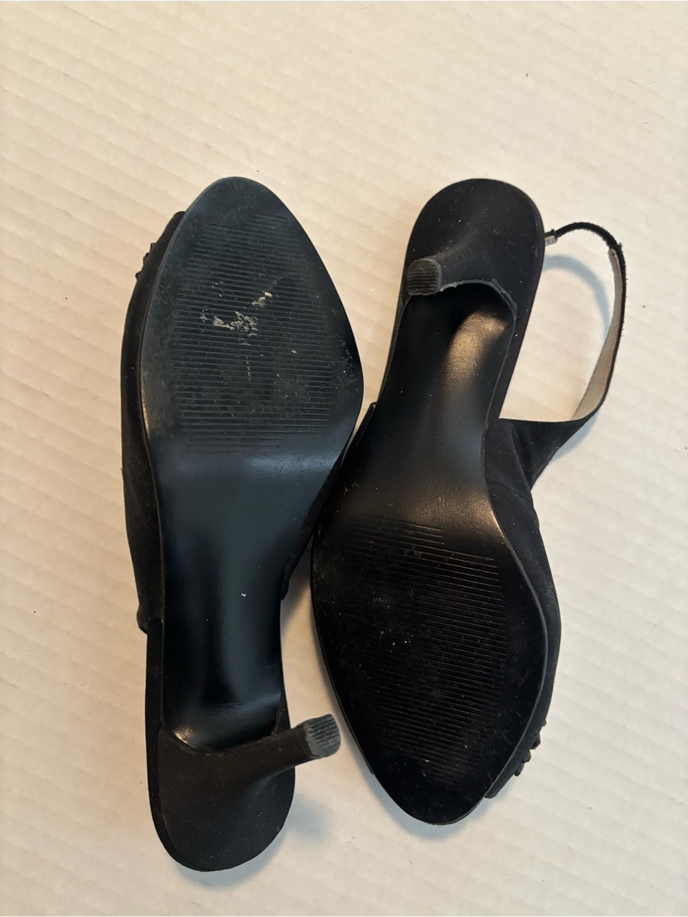 Karen Scott Black Beaded Slingback Peep-Toe Heels - Picture 4 of 6